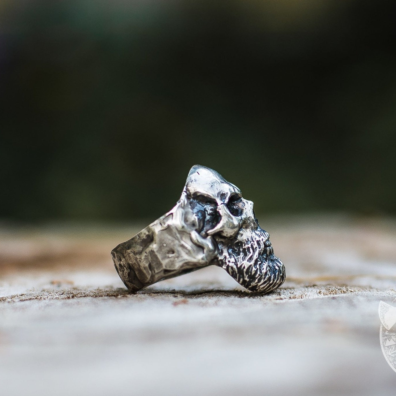 Unique Bearded Skull 925 Sterling Silver Viking Ring - VikingsBrand
