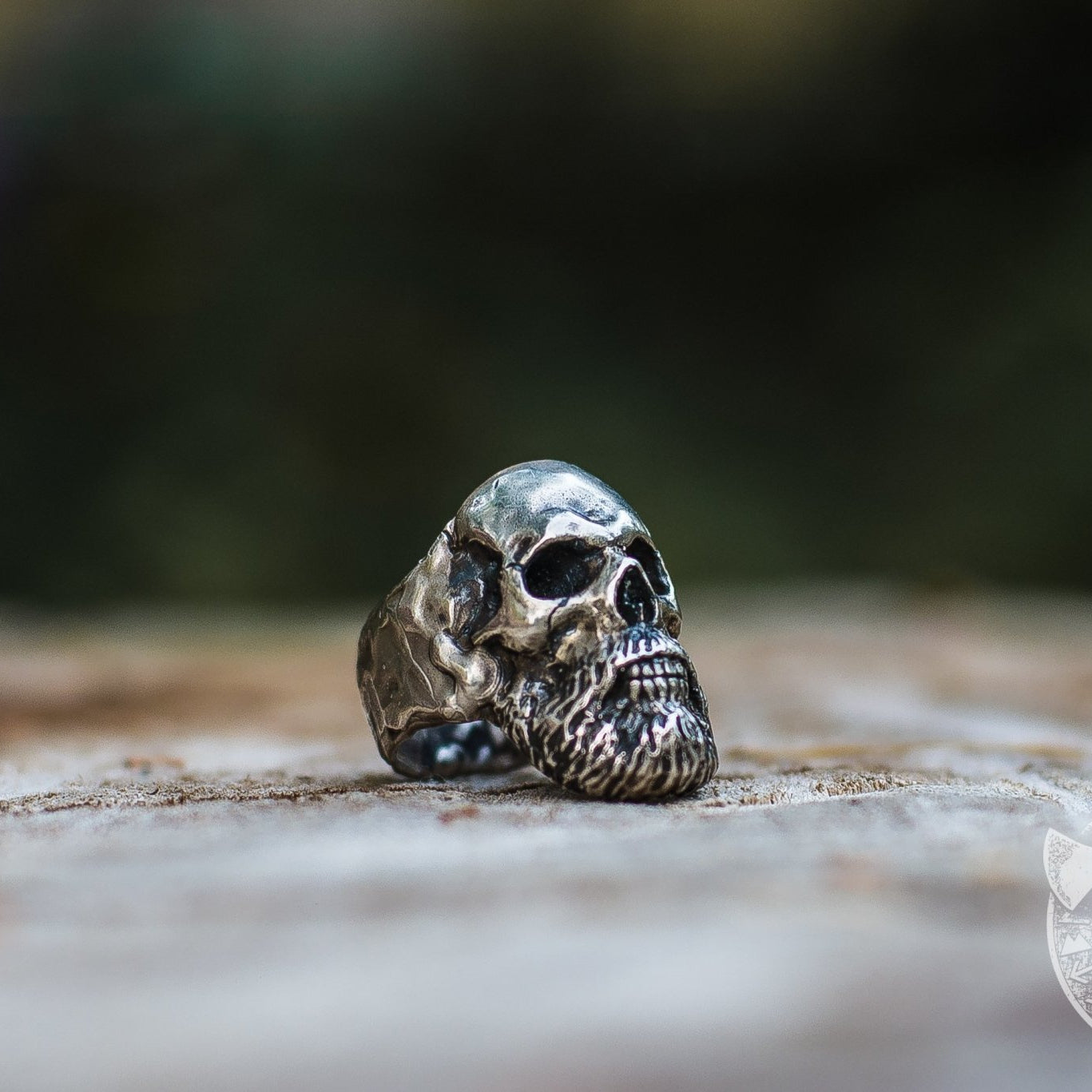Unique Bearded Skull 925 Sterling Silver Viking Ring - VikingsBrand