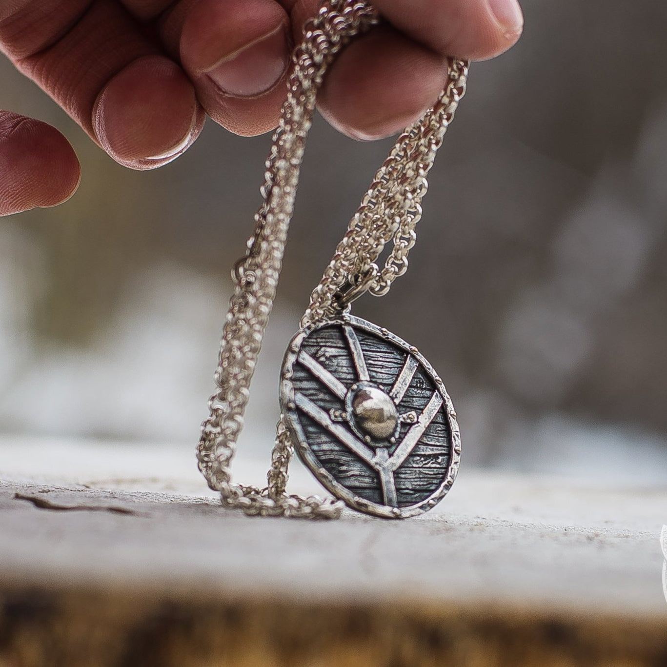 Unique Lagertha's Shield 925 Sterling Silver Pendant - VikingsBrand
