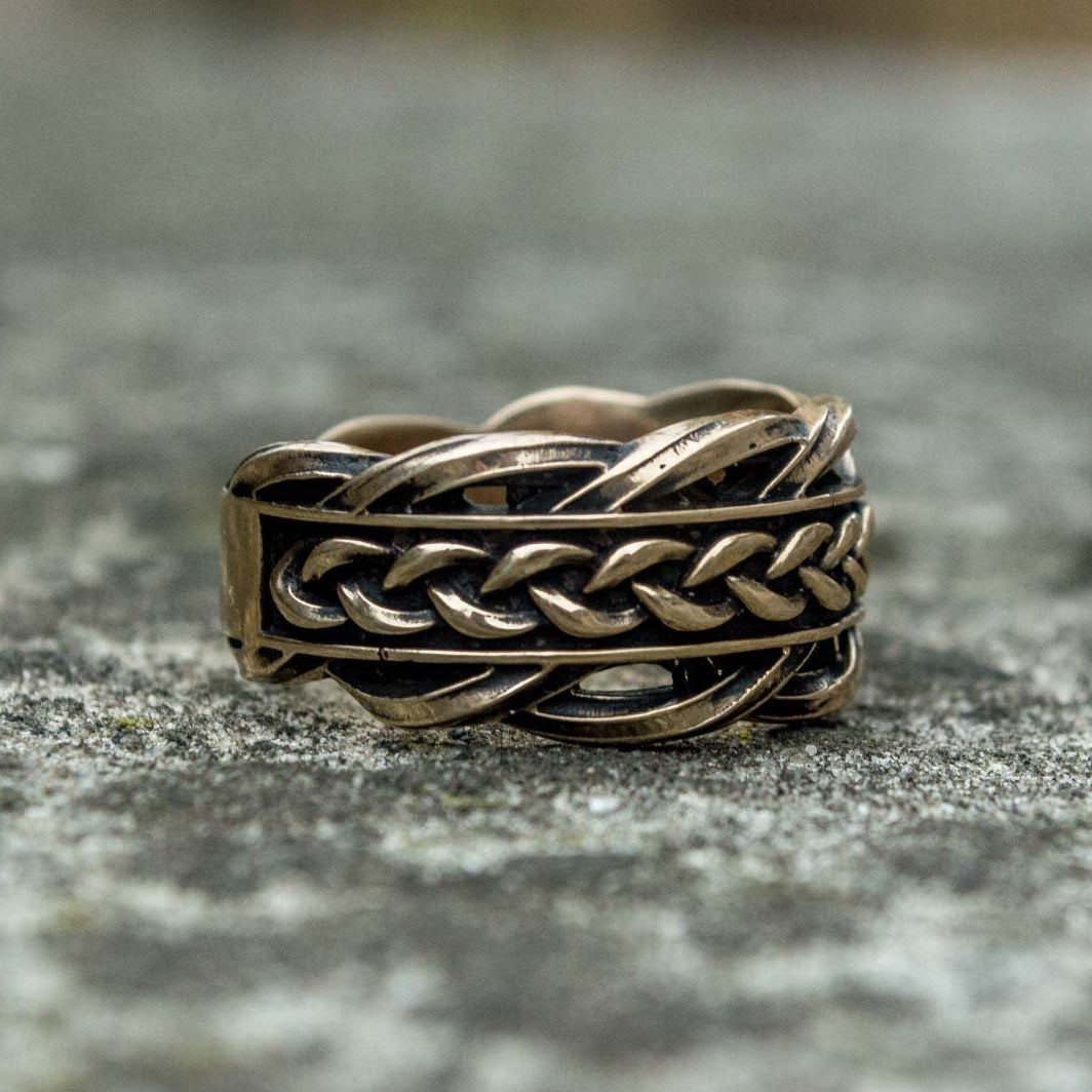 Unique Viking Bronze Ring with Scandinavian Ornament