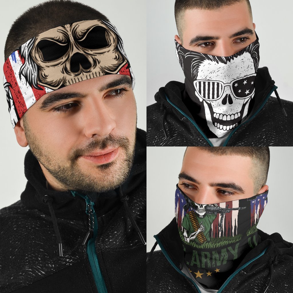 US Patriotic Skull Neck Gaiter | Face Shield