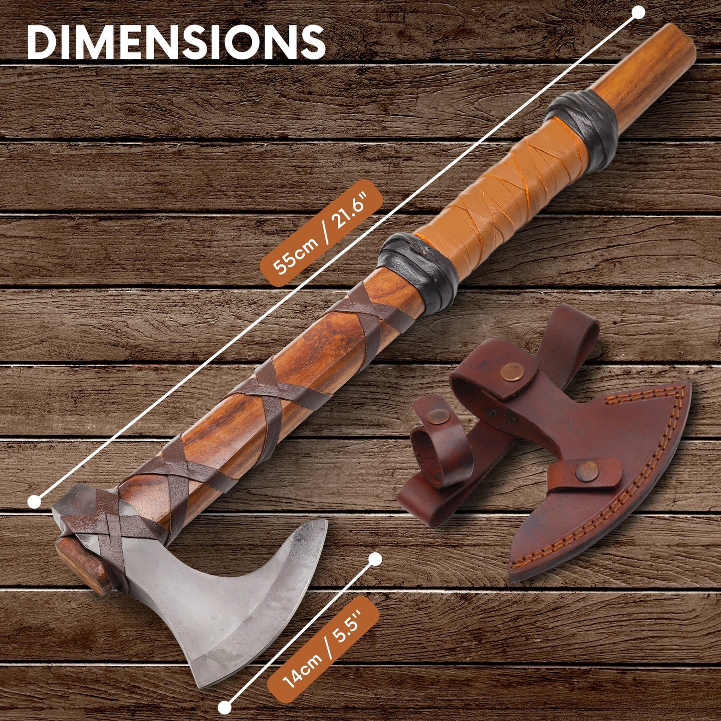 Viking Battle Axe - The Skeggøx - Hand Forged Skegg Axe Head Brown - Viking Axe of Ragnar Lothbrok