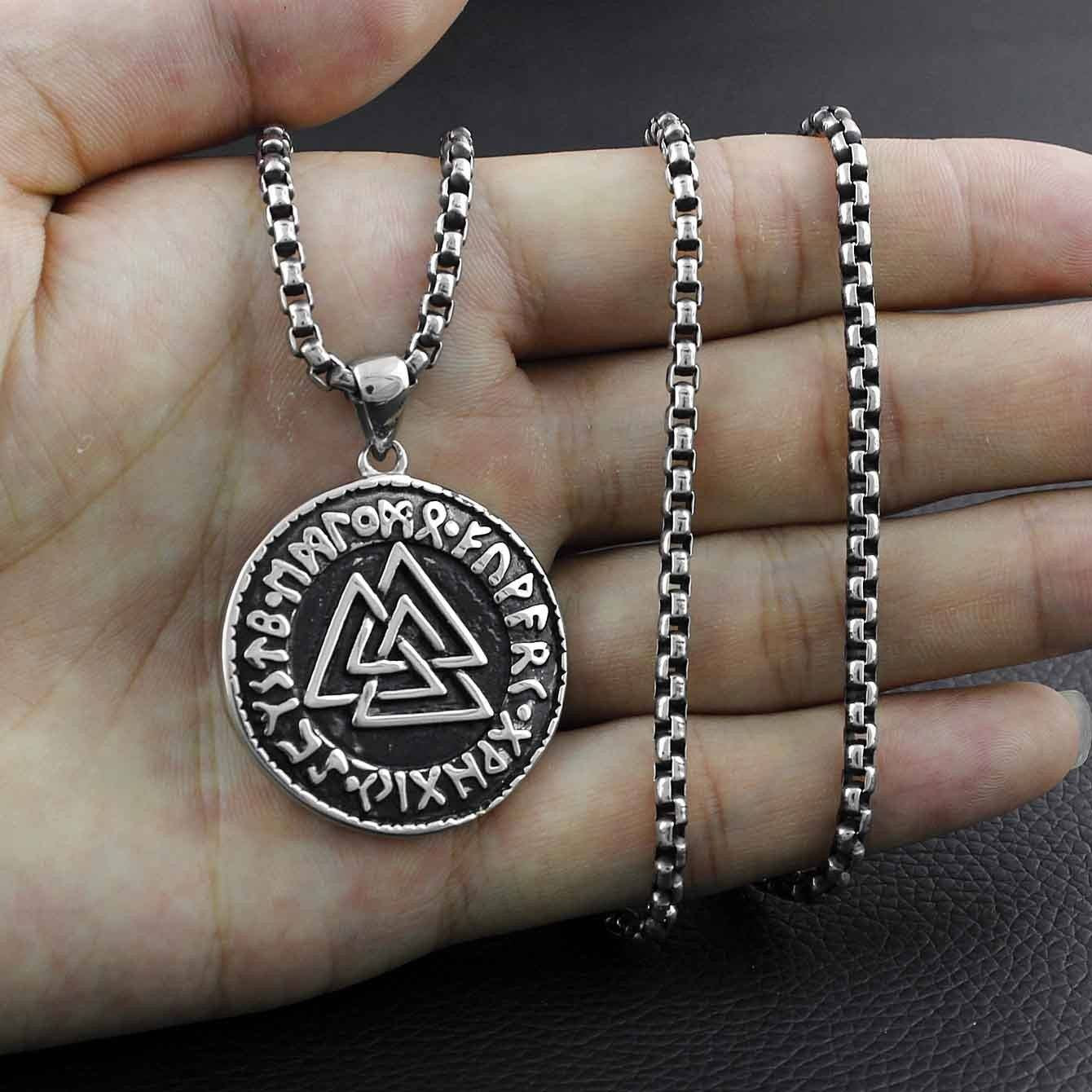 Valknut Odin's Symbol of Norse Runic Pendant Necklace - VikingsBrand