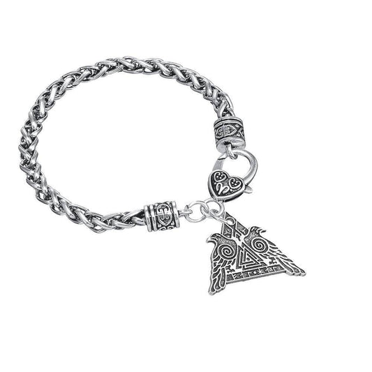 Viking bracelet with Valknut and Odin's ravens Huginn and Muninn – view 2