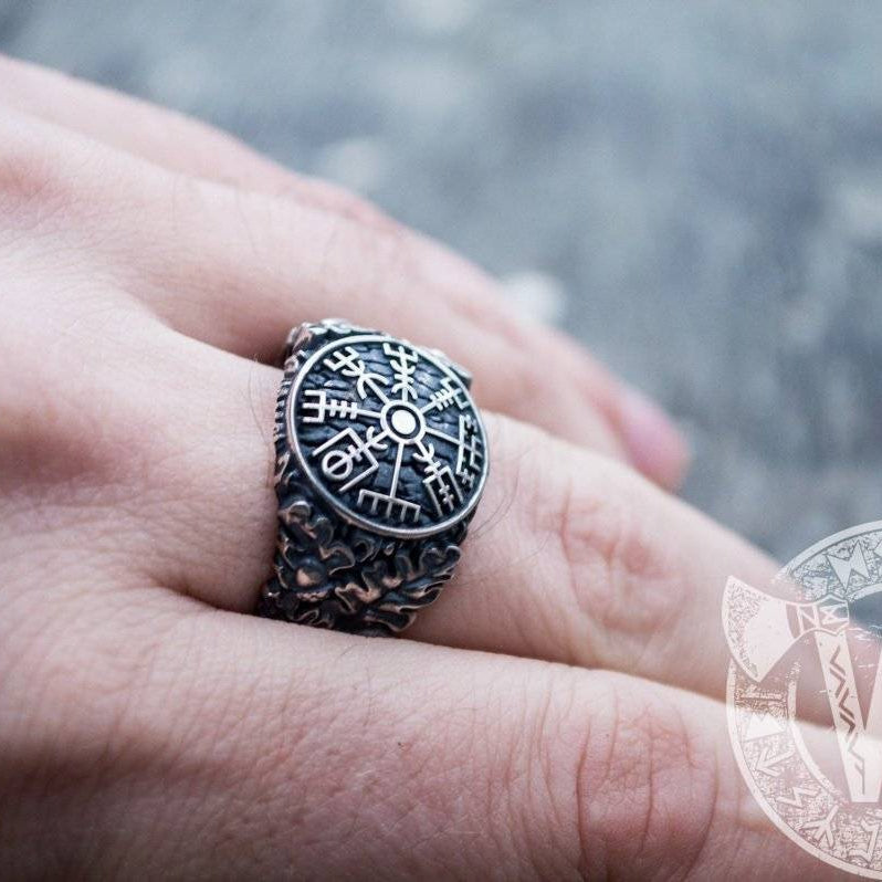 Vegvisir Viking Symbol Ring Sterling Silver Ring - VikingsBrand