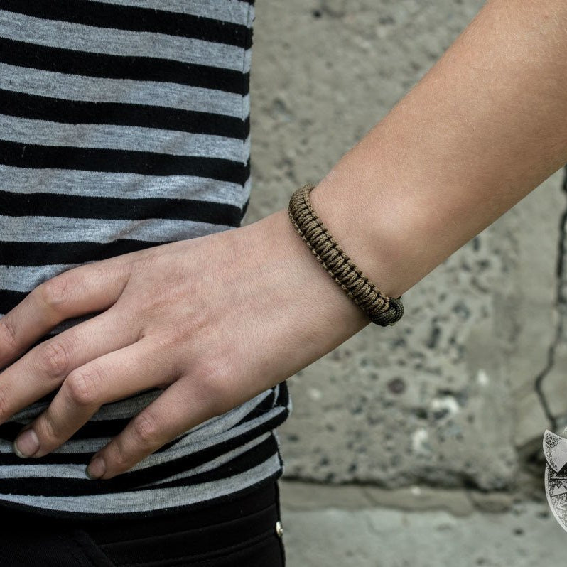 Viking Axe Coyote Paracord 925 Sterling Silver Bracelet - VikingsBrand