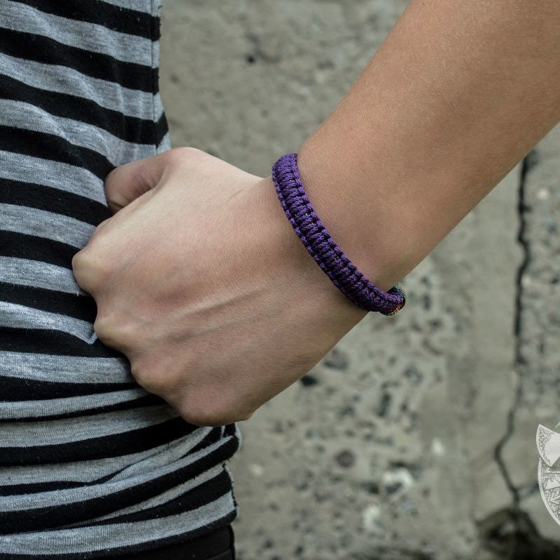 Viking Axe Purple Paracord 925 Sterling Silver Bracelet - VikingsBrand