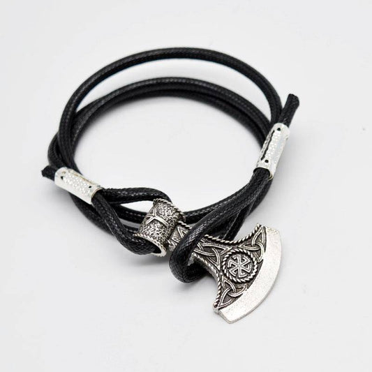 Viking Celtic leather bracelet, adjustable – view 2