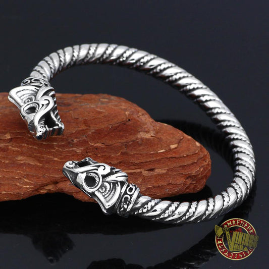 Viking Fenrir arm ring, 316L stainless steel, adjustable – view 2