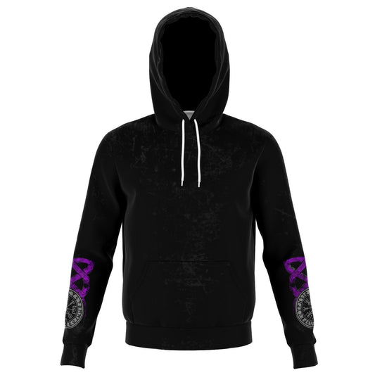 Viking Hoodie with Wolves and Ravens - Purple