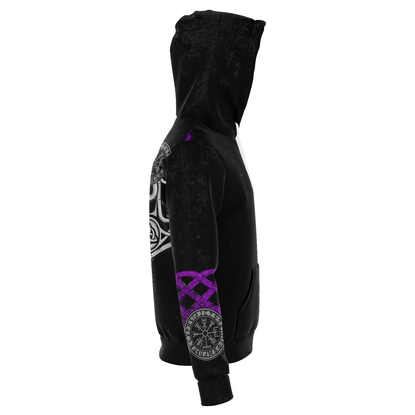 Viking Hoodie with Wolves and Ravens - Purple