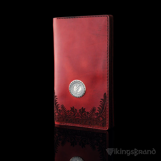 Viking Men's Genuine Leather Wallet with Fehu Rune