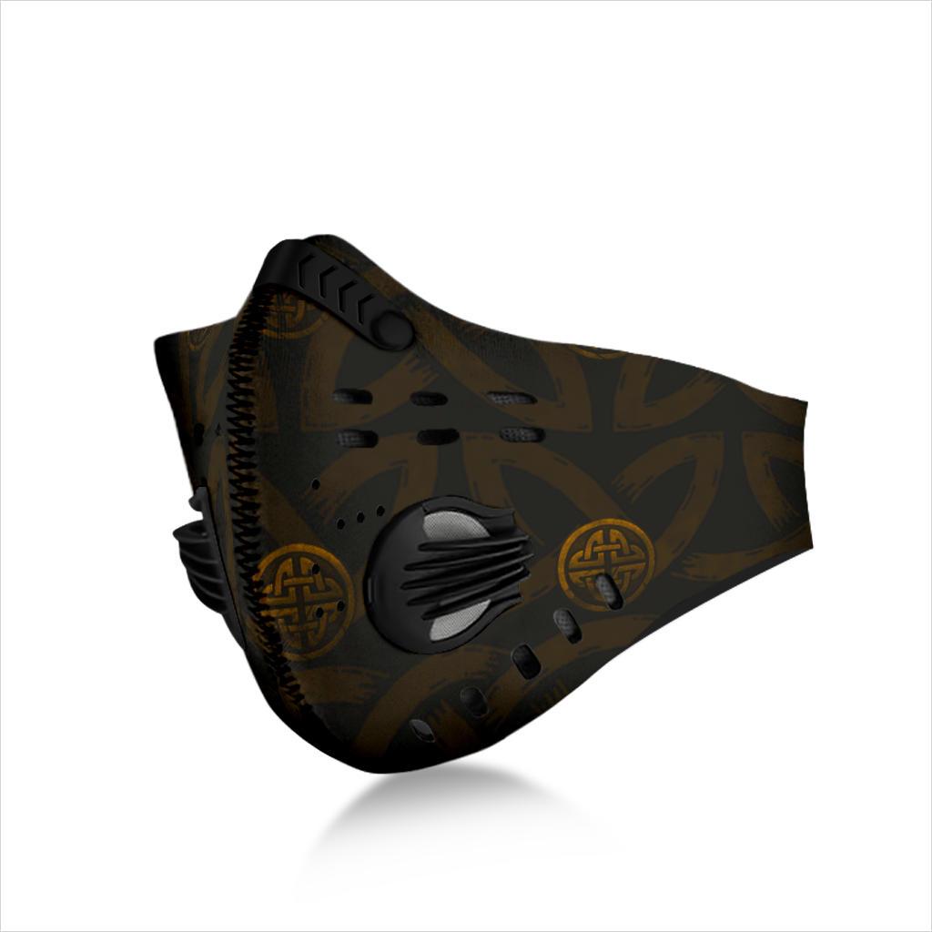 Viking Pattern Premium Face Mask Cover - Gold