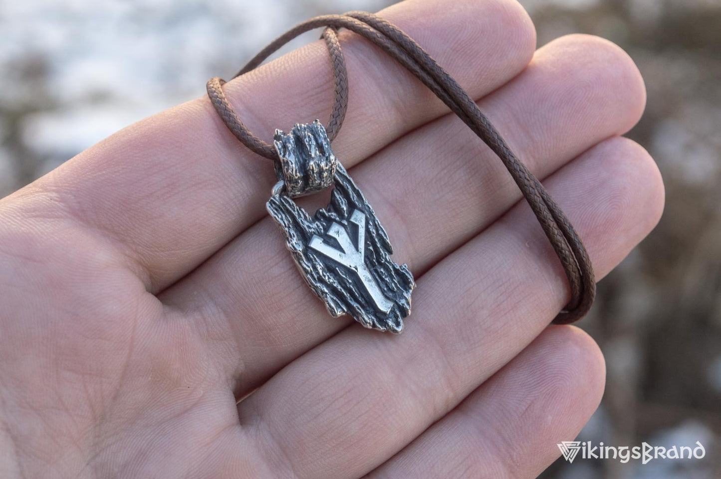 Viking Rune Pendant Sterling Silver Handmade Jewelry