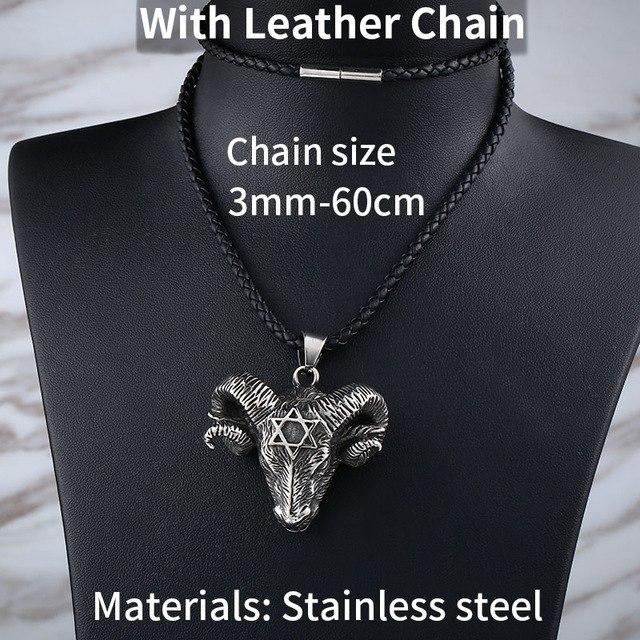 Viking Sheep Head Stainless Steel Pendant + Necklace - VikingsBrand