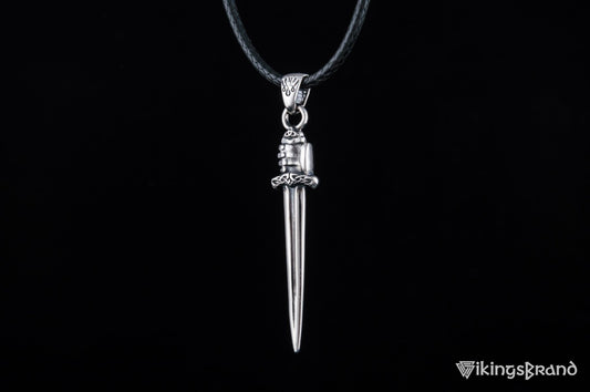 Sterling Silver Viking Sword-in-Hand Pendant