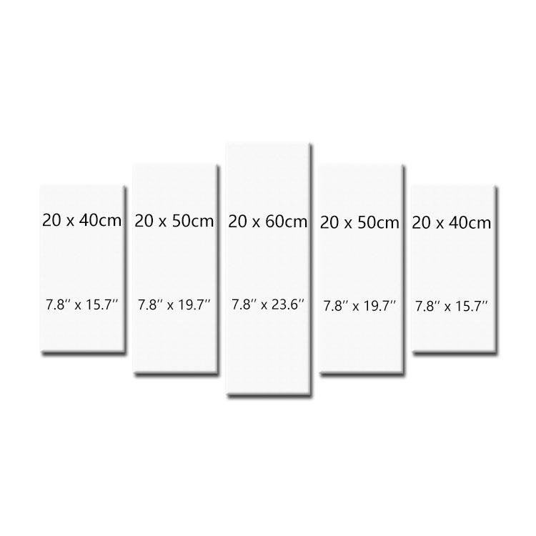 Viking Warship Drakkar - 5 Panels Canvas Wall Art - VikingsBrand