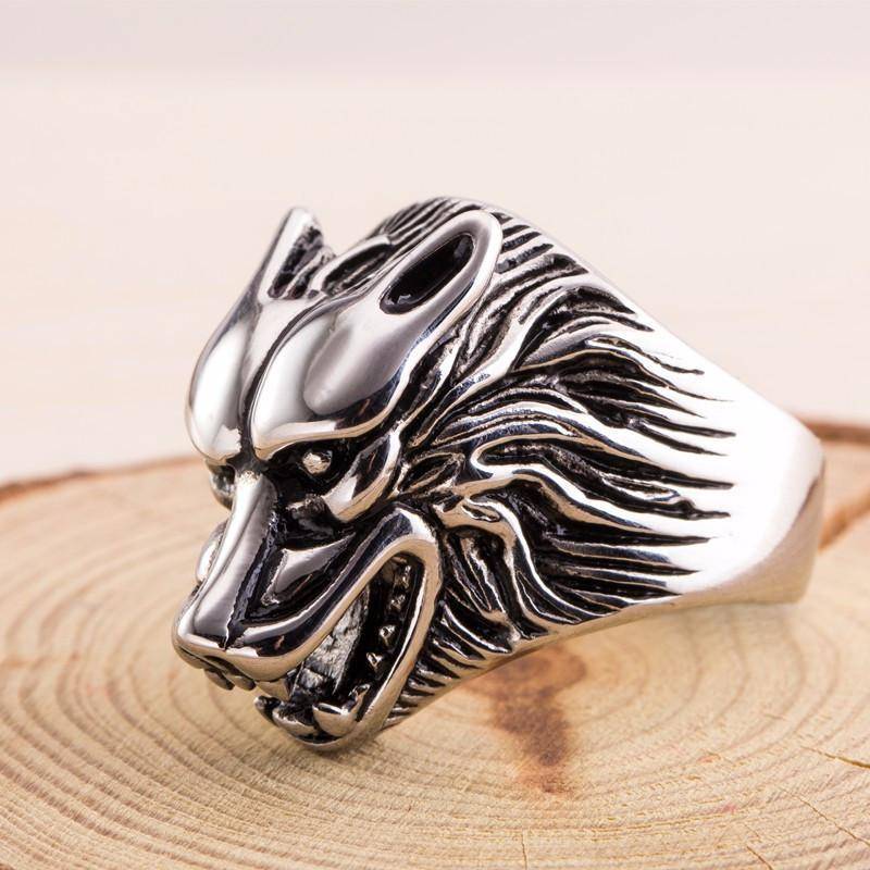 Viking Wolf Head Ring - VikingsBrand