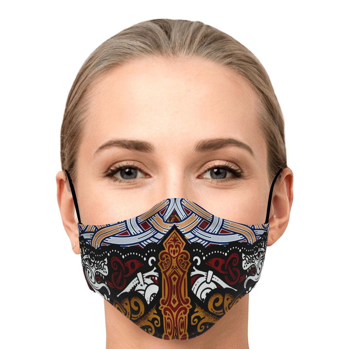 Viking Wolves Face Mask Cover