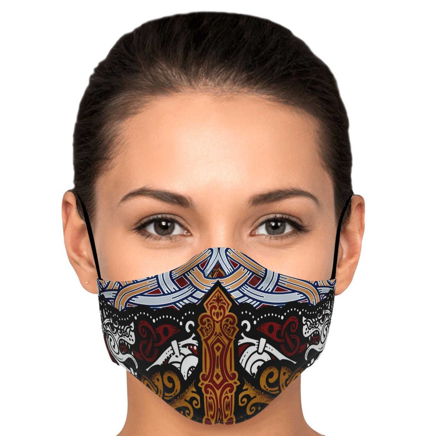 Viking Wolves Face Mask Cover