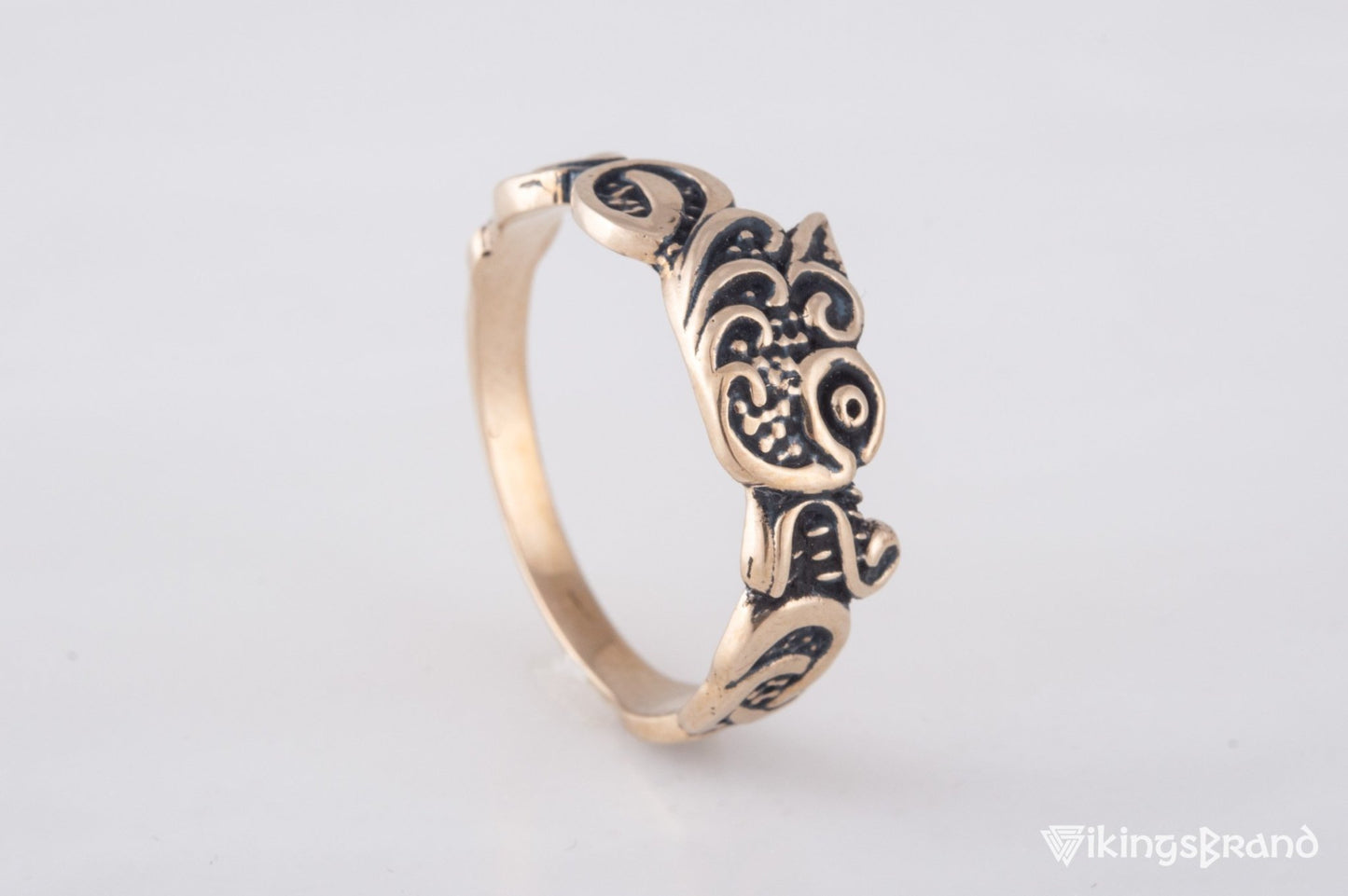 Vikings Fenrir Ring Handmade Bronze Unique Norse Jewelry