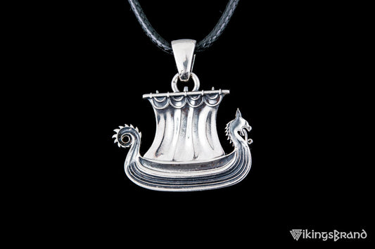 Drakkar longship pendant with twin prows, 925 silver – view 2