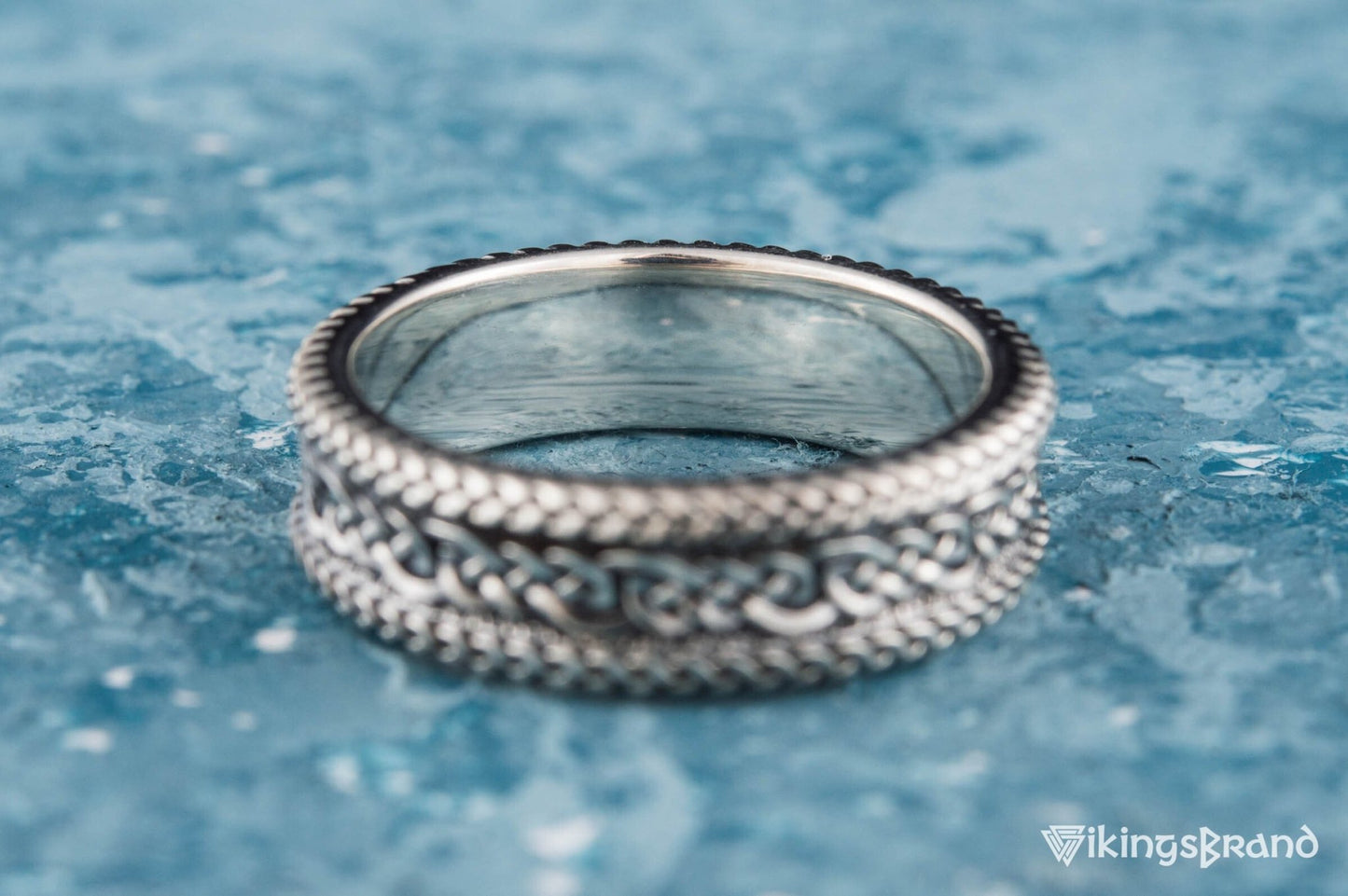 Vikings Ring with Ornament Sterling Silver Handcrafted Viking Jewelry