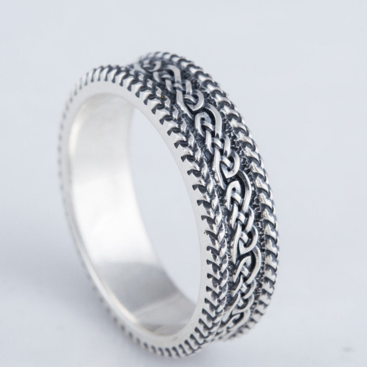 Viking ornament ring, sterling silver (handmade) – view 8