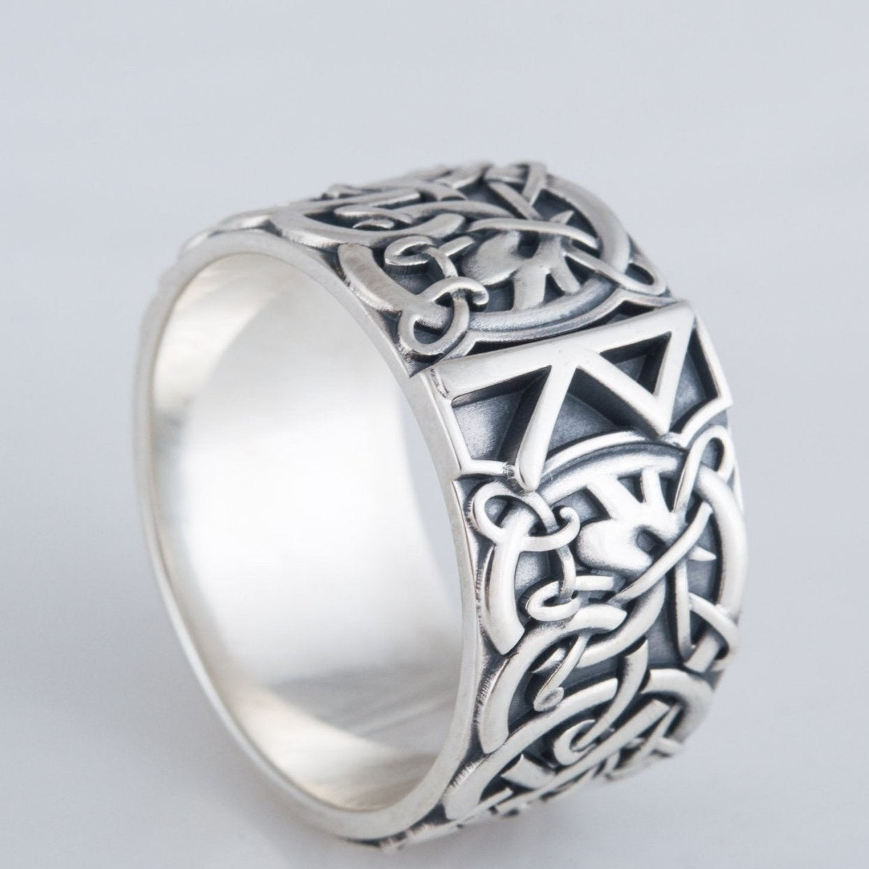 Raido rune Viking ring in sterling silver – view 8