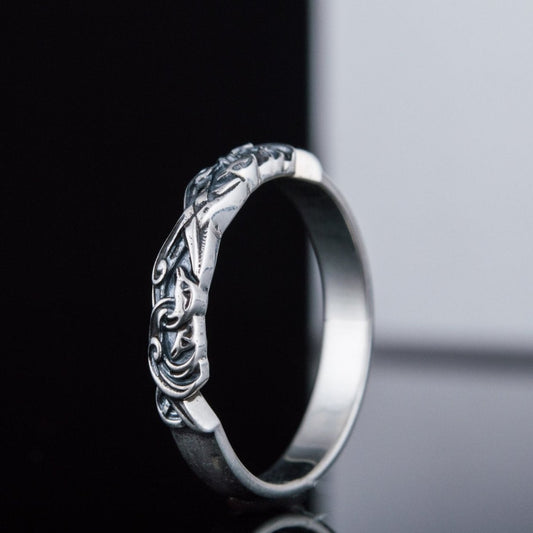 Viking ornament 925 sterling silver ring – view 2