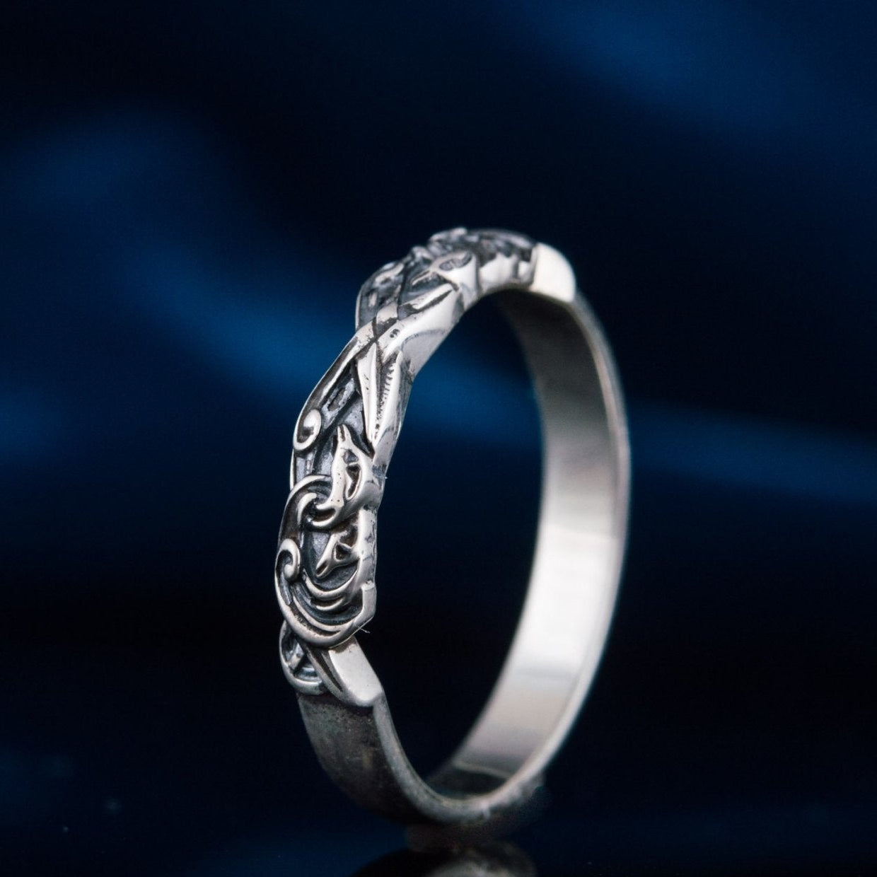 Viking ornament 925 sterling silver ring – view 8