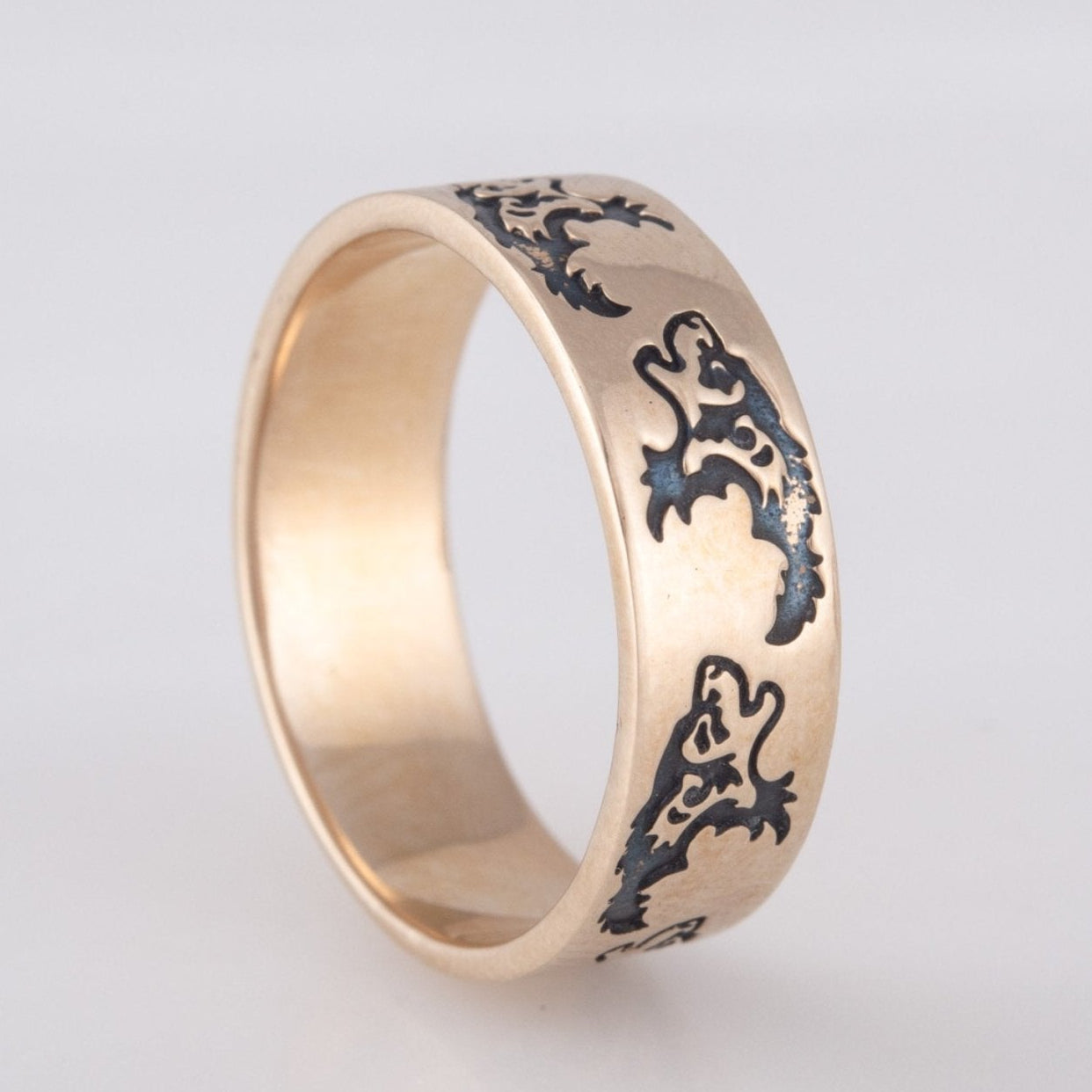 Wolf ornament bronze Viking ring – view 8