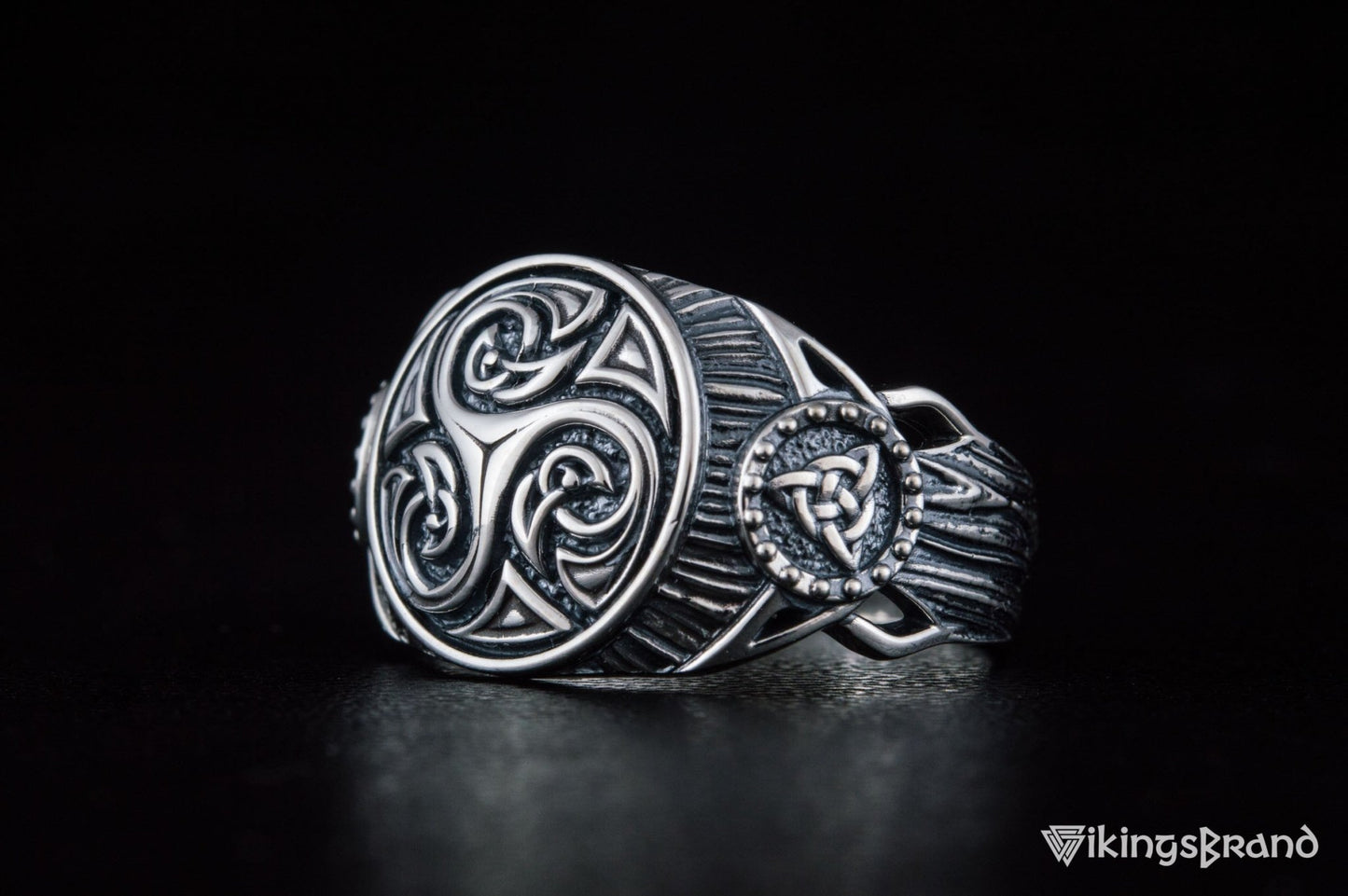 Vikings Triskelion Symbol Ring Sterling Silver Handmade Viking Jewelry