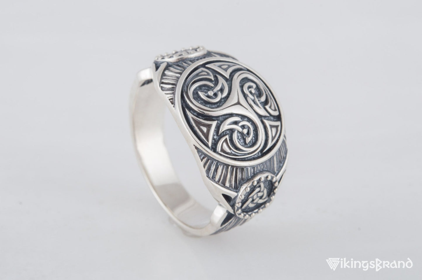 Vikings Triskelion Symbol Ring Sterling Silver Handmade Viking Jewelry