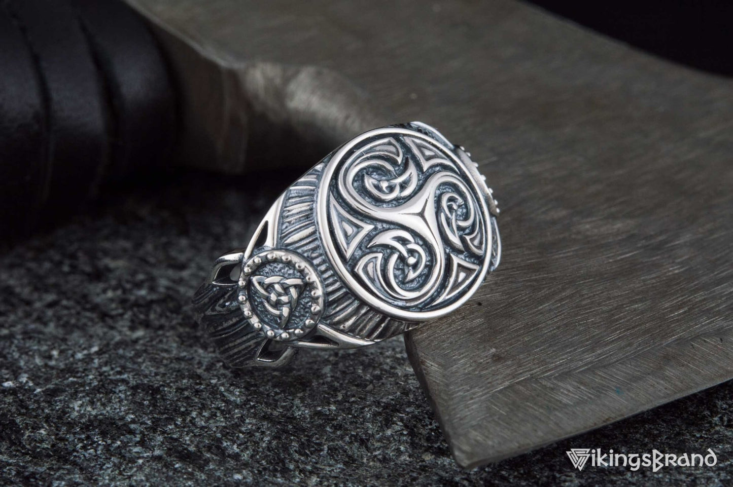 Vikings Triskelion Symbol Ring Sterling Silver Handmade Viking Jewelry