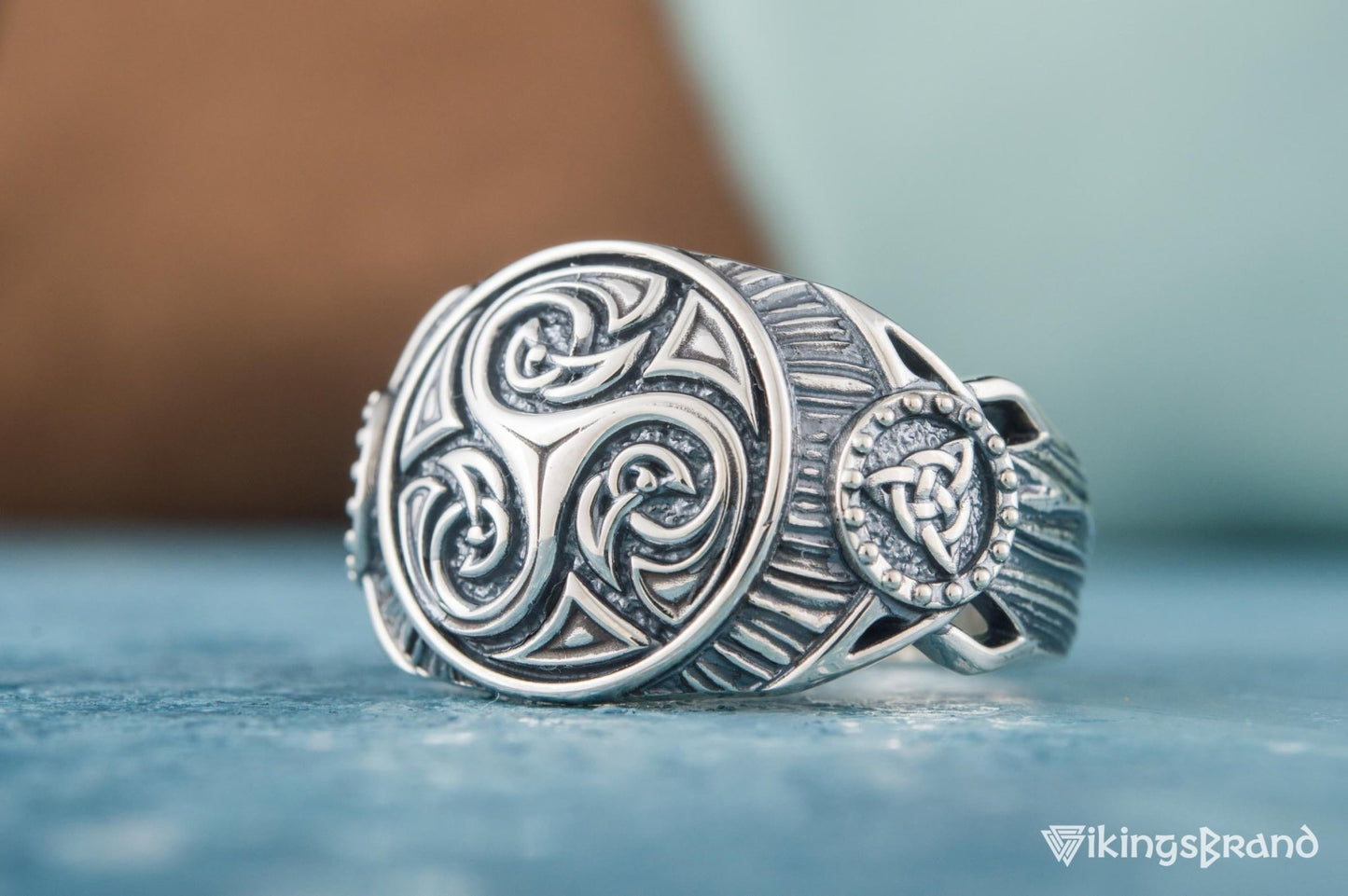 Vikings Triskelion Symbol Ring Sterling Silver Handmade Viking Jewelry