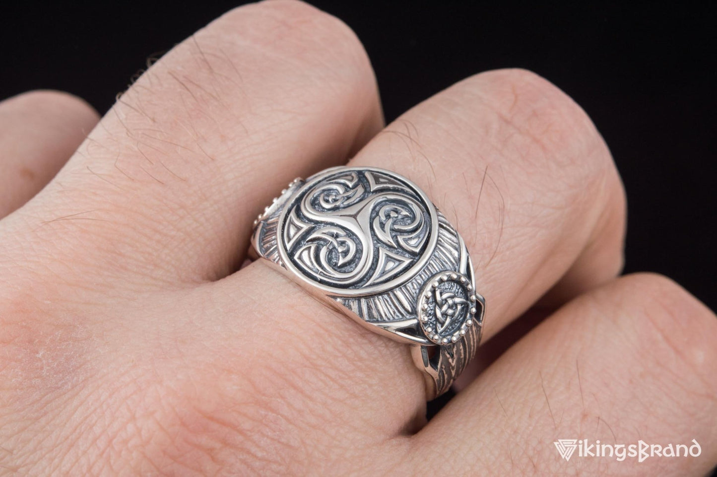 Vikings Triskelion Symbol Ring Sterling Silver Handmade Viking Jewelry