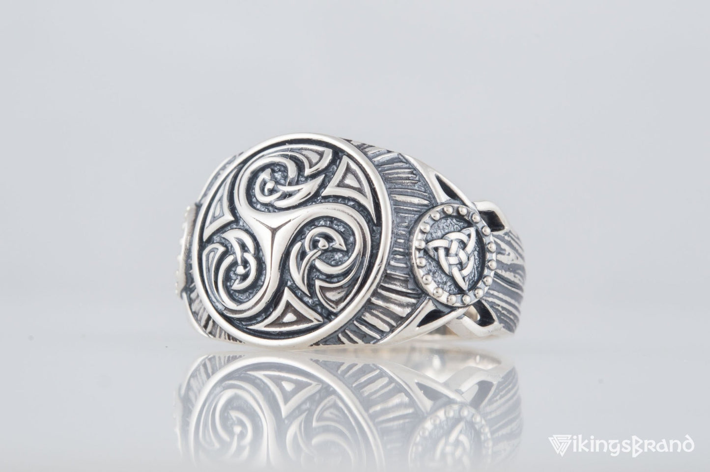 Vikings Triskelion Symbol Ring Sterling Silver Handmade Viking Jewelry
