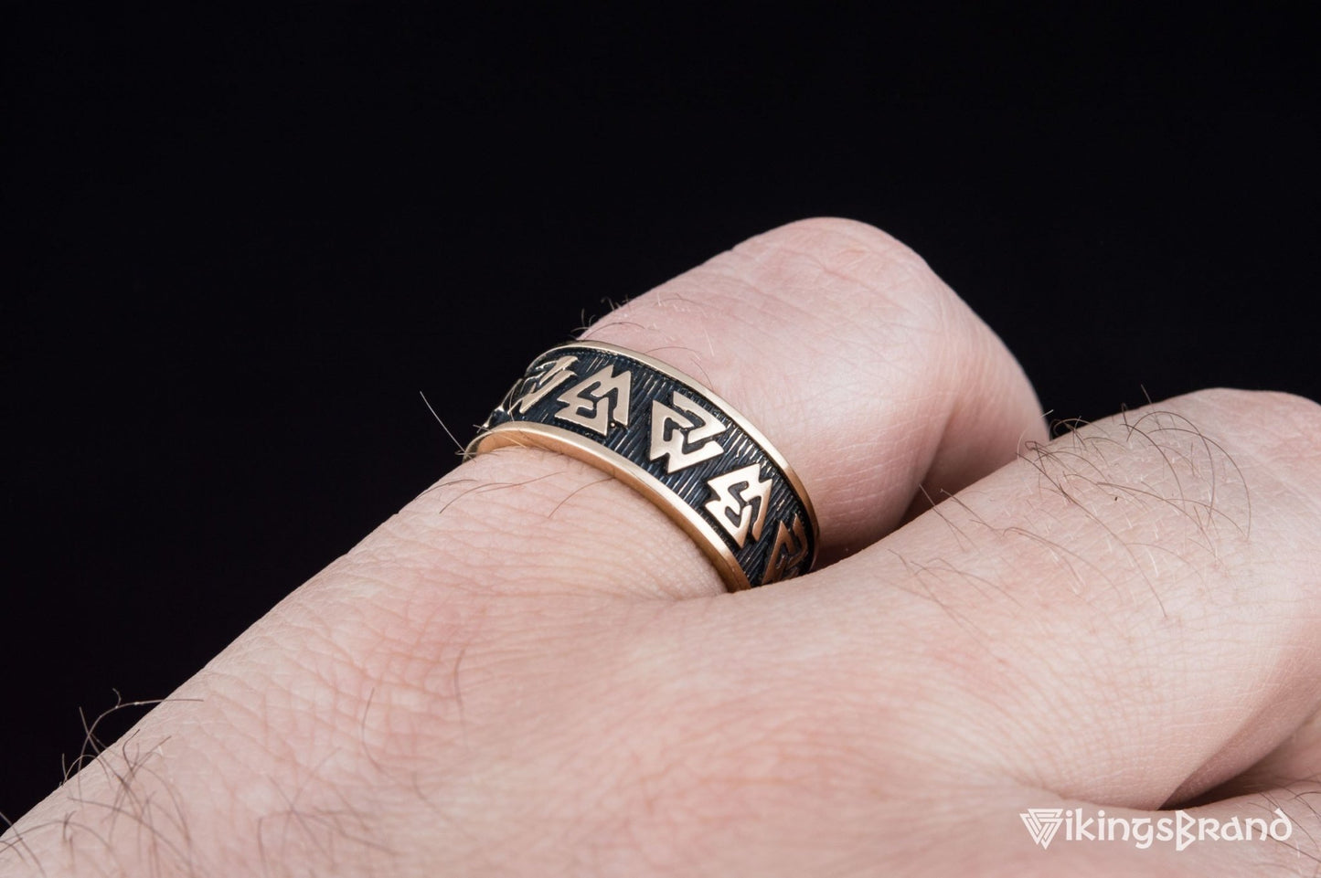 Vikings Valknut Symbol Ring Bronze Viking Jewelry
