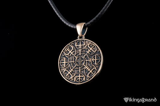 Vegvisir Viking Compass Pendant in Bronze or Sterling Silver
