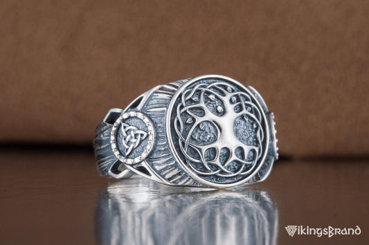 Yggdrasil symbol 925 sterling silver Viking ring – view 2