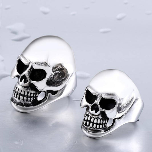 Vintage skull stainless steel ring – view 2