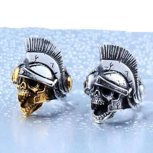 Warrior punk skull Rome ring – view 2