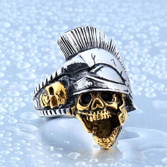 Warrior Punk Skull Rome Ring - VikingsBrand