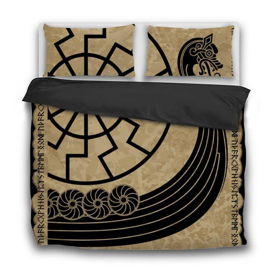 Warship of the Vikings - Drakkar - 3 Pcs Viking Bedding Sets - VikingsBrand