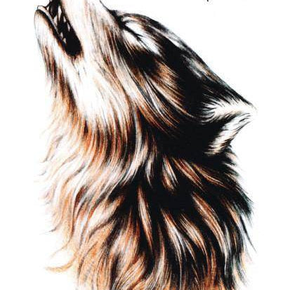 Waterproof Viking wolf head Tatoo – view 2