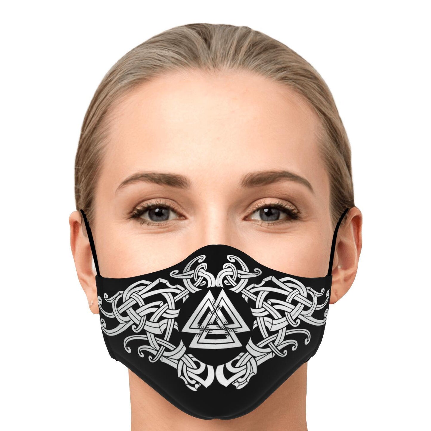 White Valknut Knot Viking Face Mask Cover
