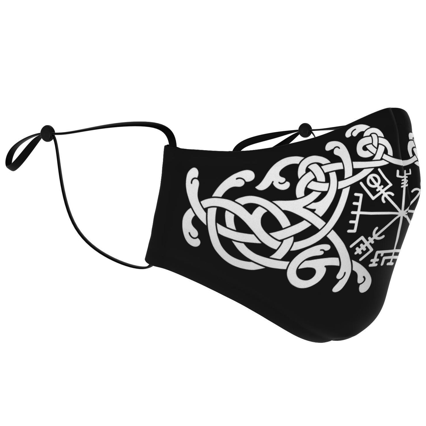 White Vegvisir Knot Viking Face Mask Cover