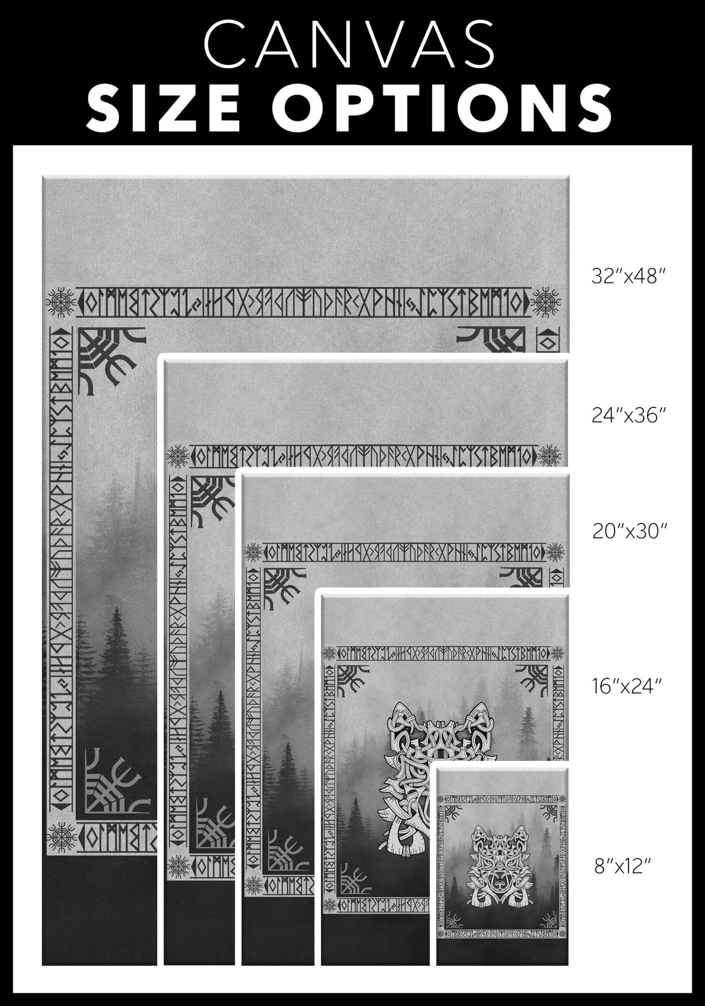 Wolf in Spruce Forest Viking Wall Art - Nordic Home Decor