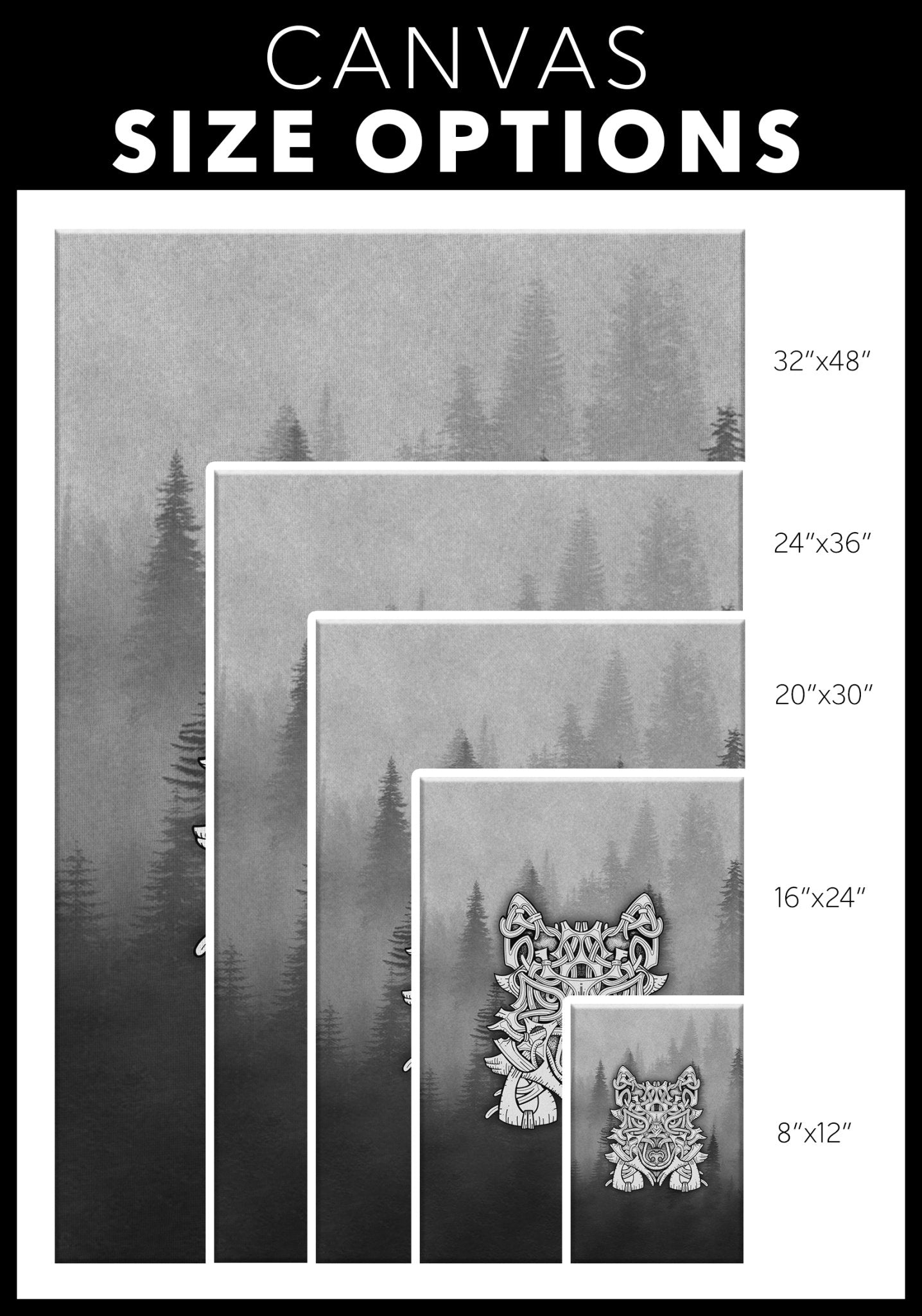 Wolf in Spruce Forest Viking Wall Art - Norse Home Decor